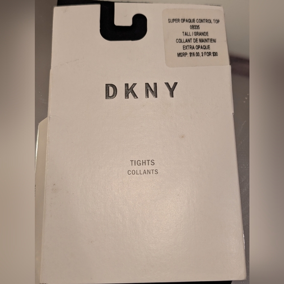DKNY Opaque Control Top Tights 2-Pack - Tall Brown/Black Nylon/Spandex